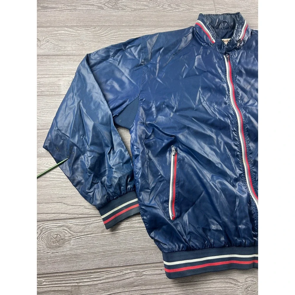 Vintage La Mode Active Sportswear Navy Nylon Windbreaker Jacket Mens XL Blue_3
